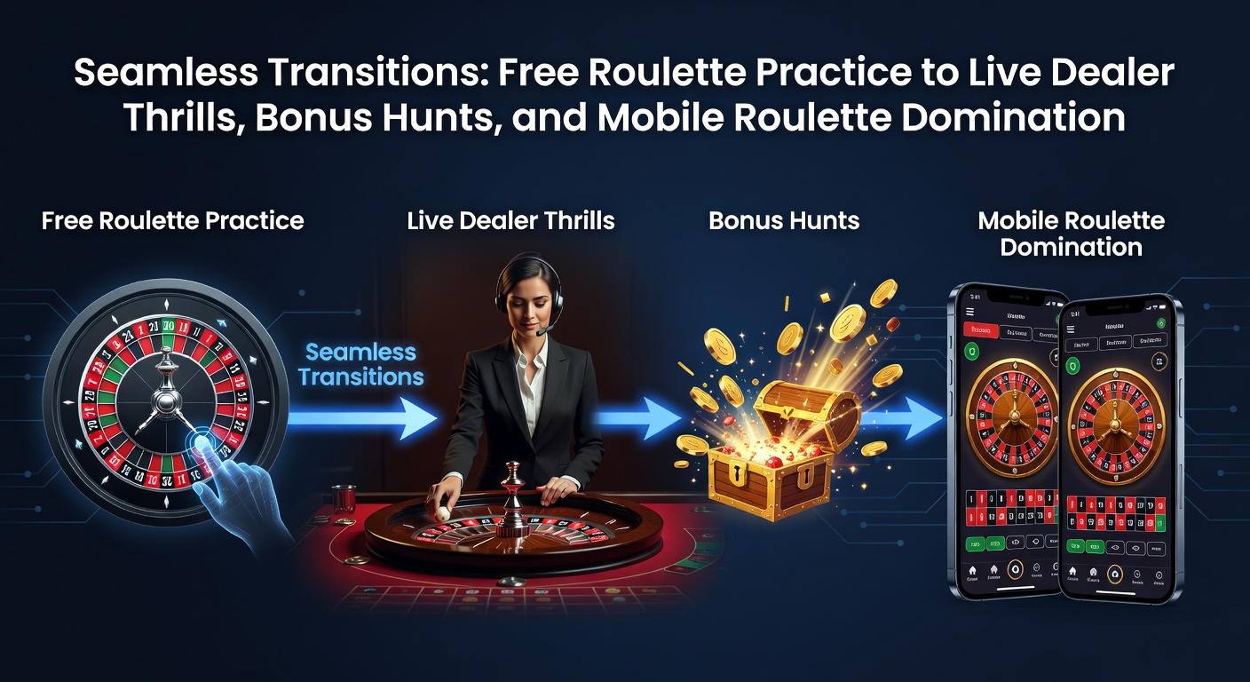 Spieler wechselt nahtlos von einem Demomodus-Roulette-Tisch zu einem Live-Dealer-Stream auf dem Smartphone, mit Bonus-Symbolen im Hintergrund